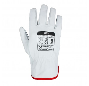 Rękawice DRV ze skóry koziej, białe